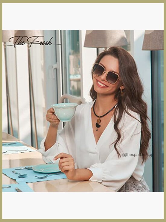 Crystal Square Gradient Metal Sunglasses with UV400 Protection main image 5